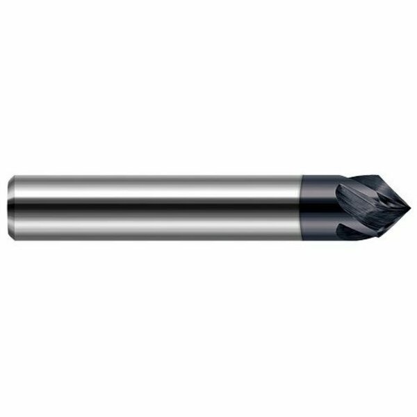 Harvey Tool 1/8 in. Shank dia. x 60° per side Carbide Pointed Chamfer Cutter, 4 Helical Flutes, AlTiN Coated 888808-C3